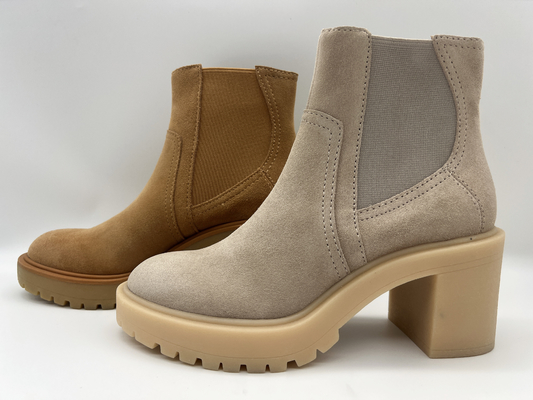 One piece круглой головки outsole TPR, ботинок платья кожаных женщин мягкой замши коровы, отсутствие дизайна молнии эластичного