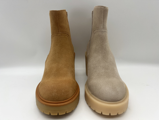 One piece круглой головки outsole TPR, ботинок платья кожаных женщин мягкой замши коровы, отсутствие дизайна молнии эластичного