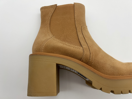 One piece круглой головки outsole TPR, ботинок платья кожаных женщин мягкой замши коровы, отсутствие дизайна молнии эластичного