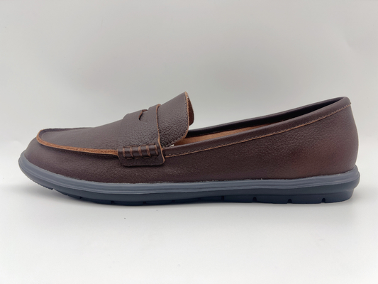 Ботинки работы удобного выскальзывания устойчивые мягко 2 Loafers дам кожи тона плоских кожаных